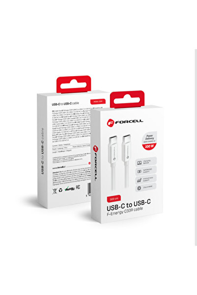 Forcell Cablu Tip C la Tip C QC4.0 5A/20V PD 100W C339 3m alb