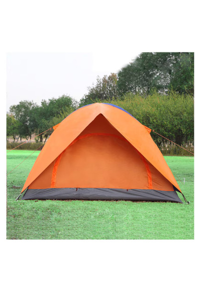 OEM Cort cu strat dublu pentru 3-4 persoane, Portocaliu-Albastru, 200x200x135cm