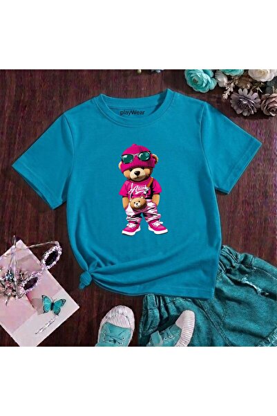 playwear Παιδικό unisex μπλουζάκι με στάμπα Pink Bear, 100% βαμβακερό, με λαι...