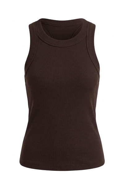 MAGARDE Crew Neck Premium Camisole Undershirt - Brown