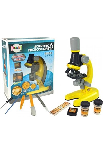 LeanToys Microscop Pentru Savantul Set Educațional Galben 100x 400x 1200x