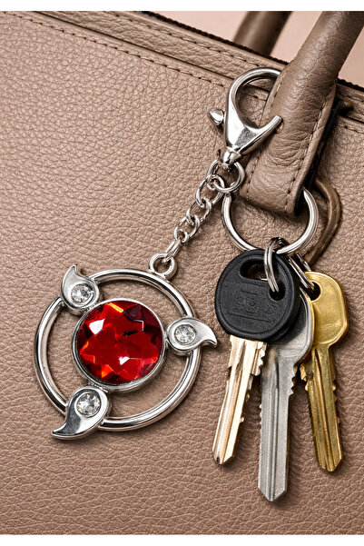 HER ŞEY NOTA www.herseynota.com Naruto Sharingan Metal Keychain with Red Ston...