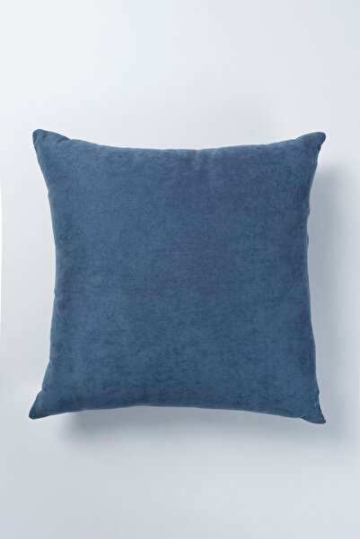 Mavi Kadife Görünümlü Velvet Look 45x45 cm Kırlent Kılıfı