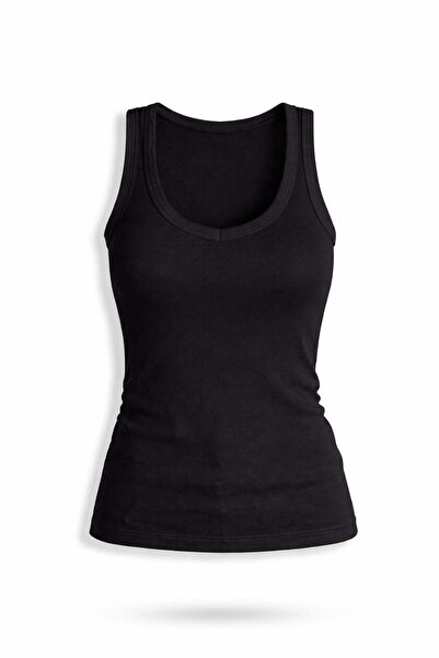 5in1Canpolat Black V-Neck Basic Undershirt 16987