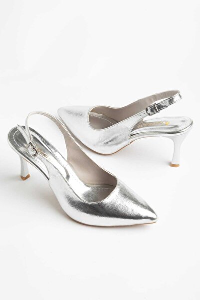 Moda Hanım Γυναικεία Ασημένια Παπούτσια Classic με τακούνι