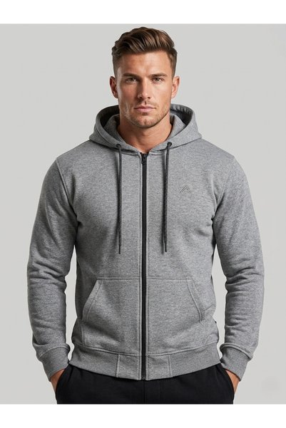 just wear zt Zippered Hooded Jacket, 2-Thread Cotton Blend, Comfortable Fit with Kangaroo Pocket