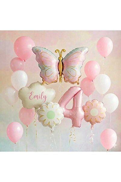 ÇITIPITISTORE Ροζ μακαρόνια, πεταλούδα, σύννεφο, ηλίανθος, ροζ αριθμητικά μπα...