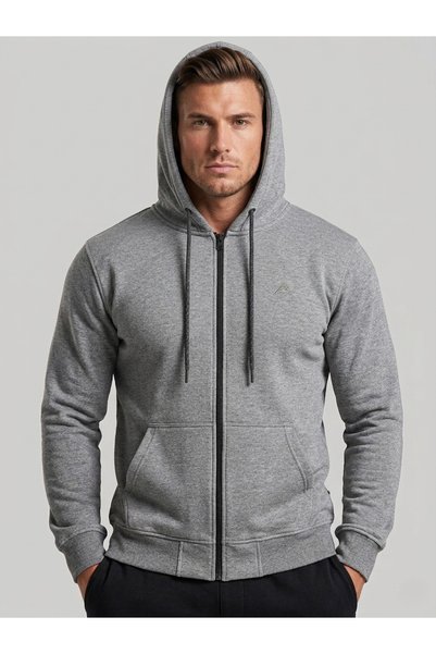 just wear zt Zippered Hooded Jacket, 2-Thread Cotton Blend, Comfortable Fit with Kangaroo Pocket