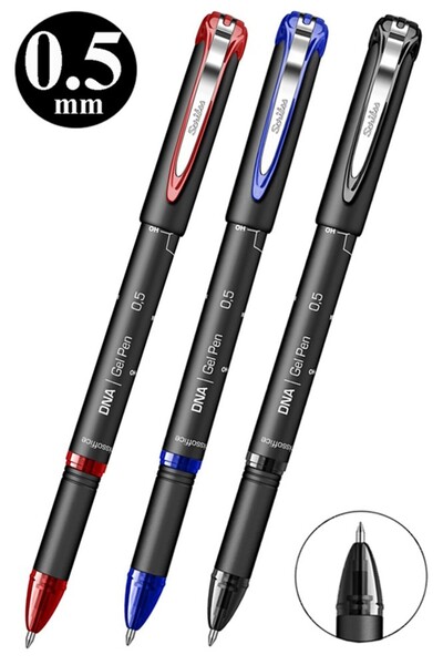 Artlantis Siyah Mavi Kırmızı Pilot Kalem DNA Gel Pen 3 Adet Scrikss Pilot Kal...