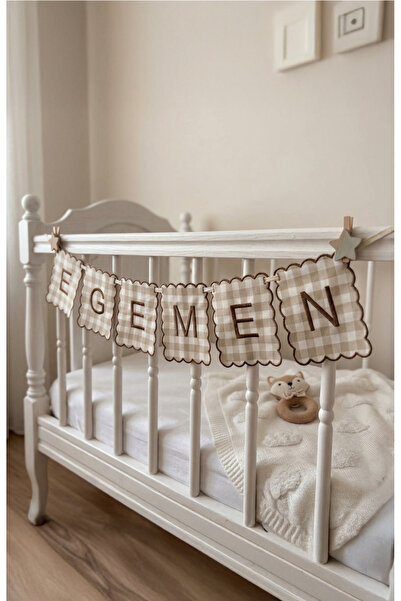 Tly Home Textiles Kişiye Özel Nakışlı Harfli Banner / Flama / Kapı Süsü / İsi...