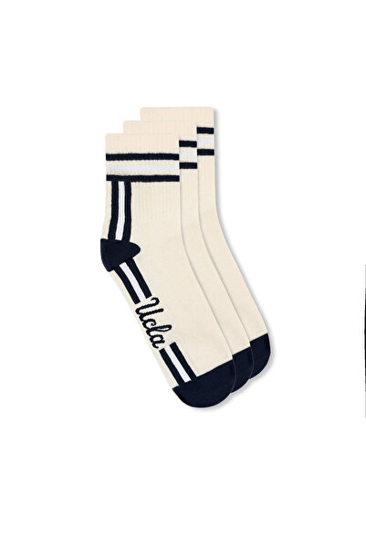 UCLA Leontis 3-Pack Bone Color Long Jacquard Cotton Standard Fit Unisex Socks