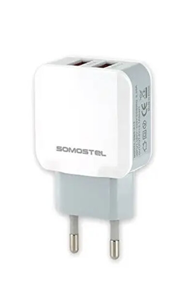 Somostel Încărcător de rețea 2x USB 2.1A 2100mA SMS-A13 Alb