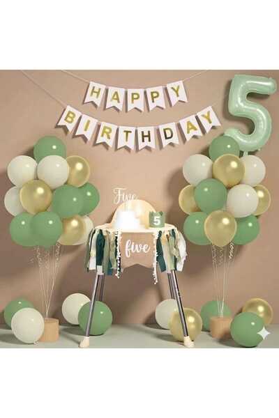 ÇITIPITISTORE Σετ πάρτι γενεθλίων με μπαλόνια σε σχήμα πράσινου μαντηλιού