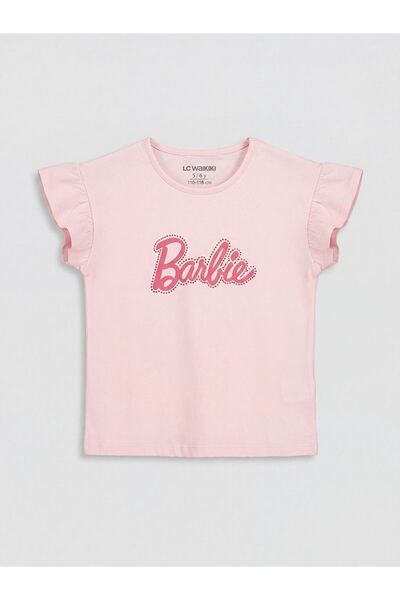 LC Waikiki Lcw Baby Crew Neck Barbie Printed Girls' T-Shirt