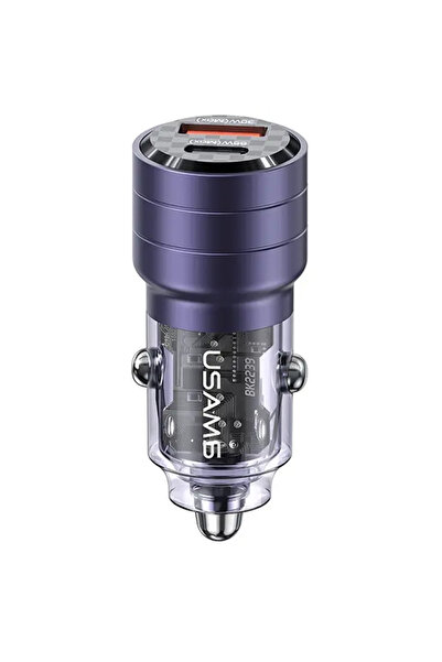 Usams Încărcător auto C36 USB-A+USB-C 95W Încărcare rapidă mov (US-CC176)