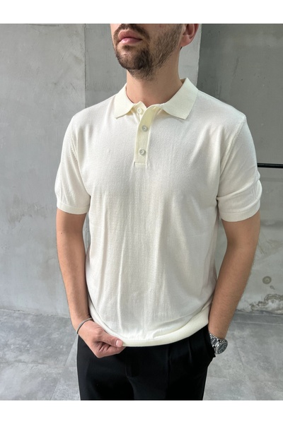 DIFRANSEL JEANS Relax Fit Buttoned Polo Collar T-Shirt