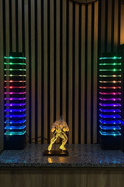 Spider temalı özel LED gece lambası Adaptörlü