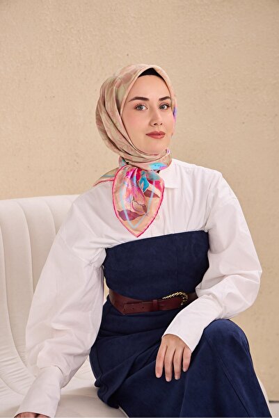 Silk Home Μεταξωτό Φουλάρι Tivil IST 11511-03 Νέον Φούξια με Σχέδιο Λουλουδιών