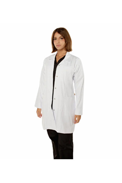 Ridaey Women's Stylish Lapel Collar Medical Lab Coat (34")