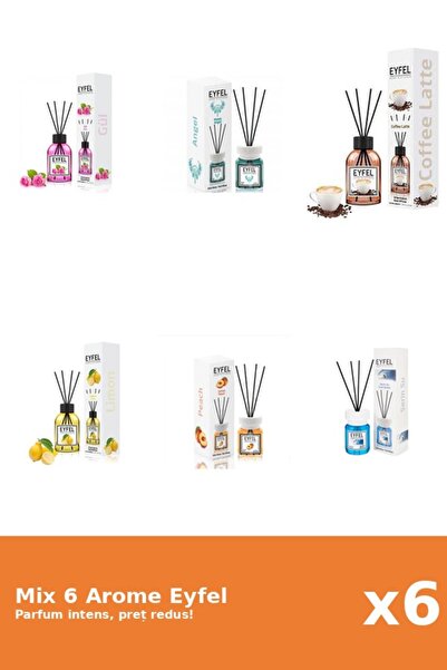Eyfel Set 6 Mix Eyfel: 1x Angel, 1x Cafea, 1x Cool Water, 1x Lamaie, 1x Piers...