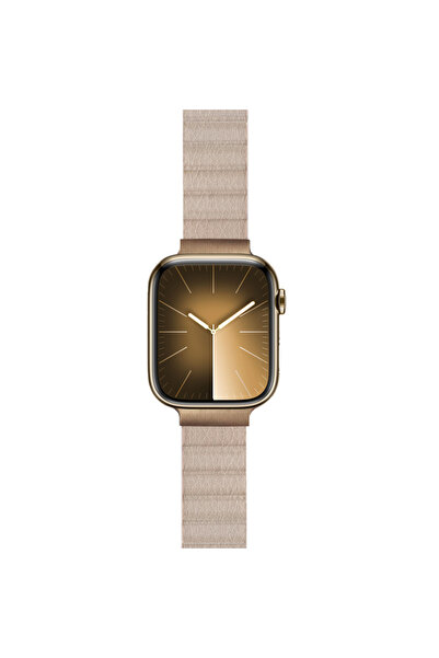 Crong Eclipse - Curea magnetică din piele pentru Apple Watch 38/40/41/42mm (bej)