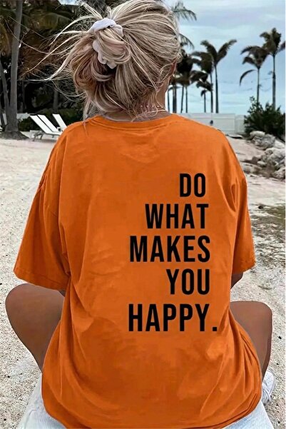 Oksit Tricou unisex cu decolteu cu imprimeu Makes You Happy