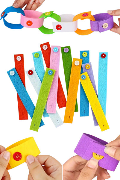 Leiste Button Lacing Educational Tutorial Felt Wristbands Nursery Kindergarte...