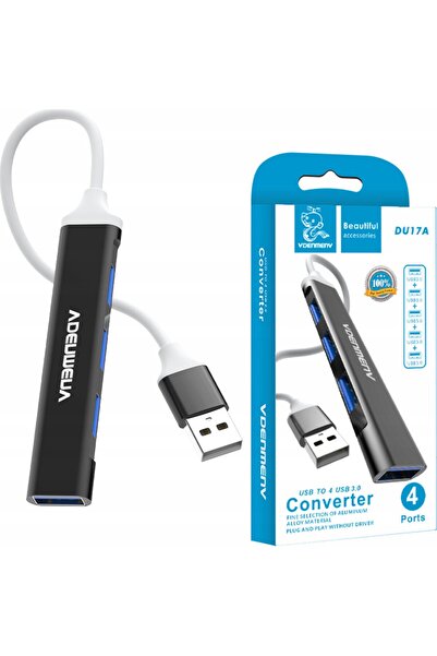 VEGA USB HUB USB HUB 4XUSB DENMEN BLACK ALUMINUM DU17>