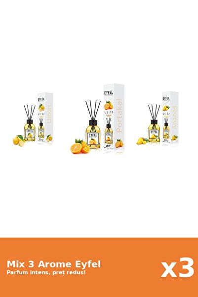 Eyfel Set 3 Mix Eyfel: 1x Ananas, 1x Lamaie, 1x Portocala