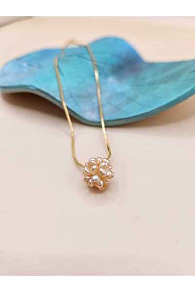 İNCİORA JEWELRY DOĞAL KUM İNCİ ALTIN KAPLAMA KOLYE ÇEŞİTLERİ BEYAZ/MOR/SOMON ...