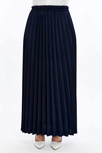 Modabenna Γυναικεία μακριά κρεπ φούστα με πιέτες και ελαστική μέση