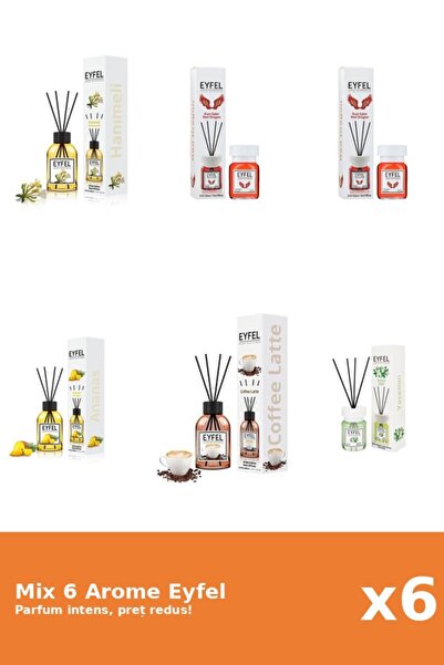 Eyfel Set 6 Mix Eyfel: 1x Ananas, 1x Cafea, 1x Iasomie, 1x Mana Maicii Domnul...