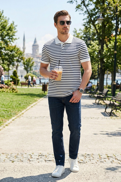 Buratti Ανδρικό τζιν παντελόνι κανονικής εφαρμογής με κανονική μέση, τύπου σω...