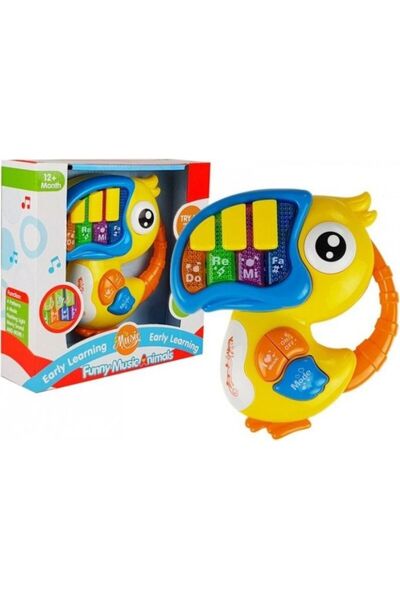 LeanToys Pian Papagal Educativ pentru Învățare Timpurie Galben