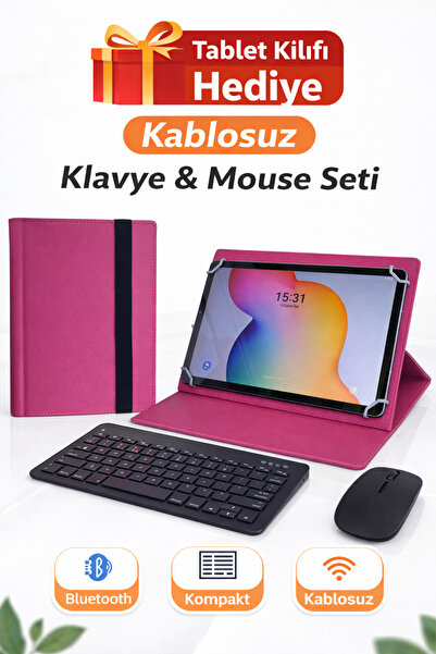 ebulduk General Mobile E-tab 20 Uyumlu Standlı Tablet Kılıf + Bluetooth Klavy...