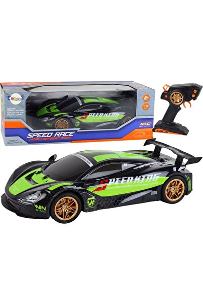 LeanToys Mașină sport mare, telecomandată, 1:10, verde și neagră
