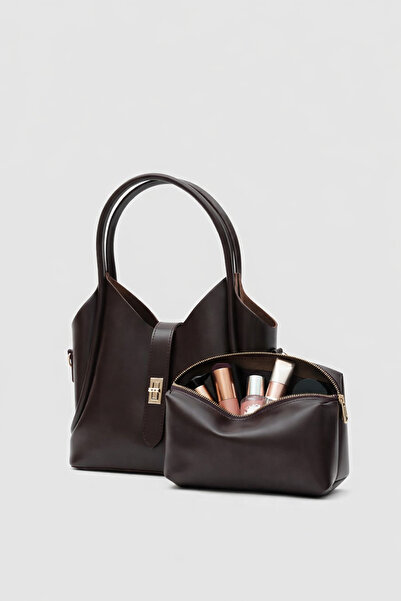 ZÇBUTİK Women's Handbag and Makeup Bag Set with Crossbody and Shoulder Strap