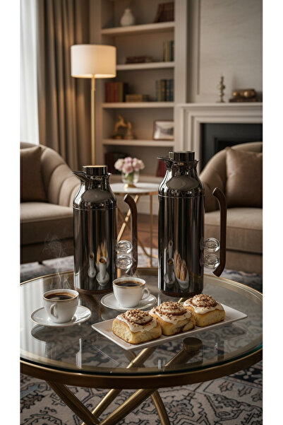 Generic طقم ترامس شاي و قهوة 1 لتر/ 750مل