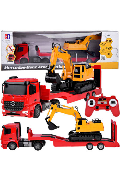 Jokomisiada Set telecomandă Camion Mercedes + Remorcă Excavator scară 1:26 RC...
