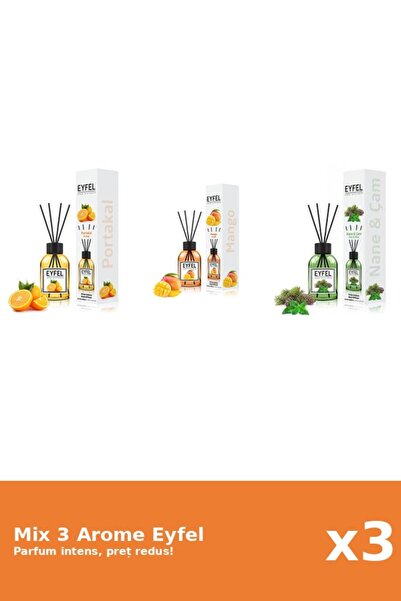 Eyfel Set 3 Mix Eyfel: 1x Mango, 1x Pin Si Menta, 1x Portocala