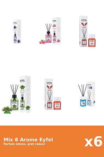 Eyfel Set 6 Mix Eyfel: 1x Cool Water, 1x Pin Si Menta, 2x Red Dragon, 1x Tran...