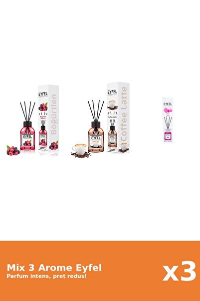 Eyfel Set 3 Mix Eyfel: 1x Bubble Gum, 1x Cafea, 1x Fructe De Padure