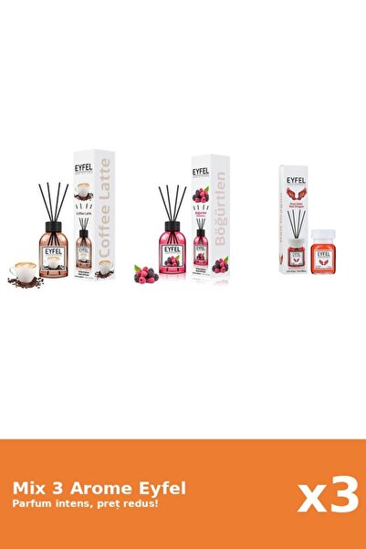 Eyfel Set 3 Mix Eyfel: 1x Cafea, 1x Fructe De Padure, 1x Red Dragon