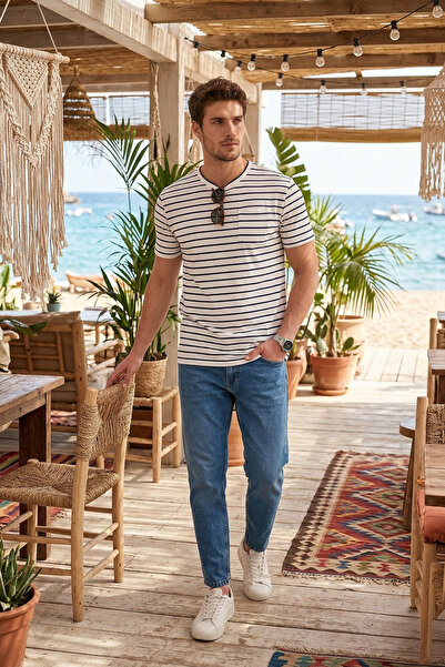 Buratti بنطلون جينز رجالي من القطن بخصر عادي وأرجل مطاطية 5901C72MILANO