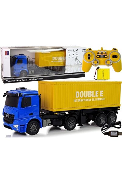 LeanToys Camion R/C mare Mercedes Arocs Albastru 1:20 Container 58 cm lungime