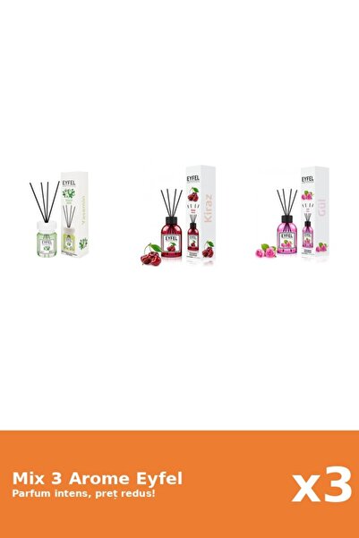 Eyfel Set 3 Mix Eyfel: 1x Cirese, 1x Iasomie, 1x Trandafir