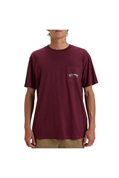 BİLLABONG Μπλουζάκι με τσέπη σε σχήμα αψίδας, διπλό, δαμασκηνί, μεγέθους M