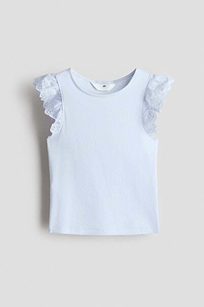 H&M Flutter-sleeved broderie anglaise top