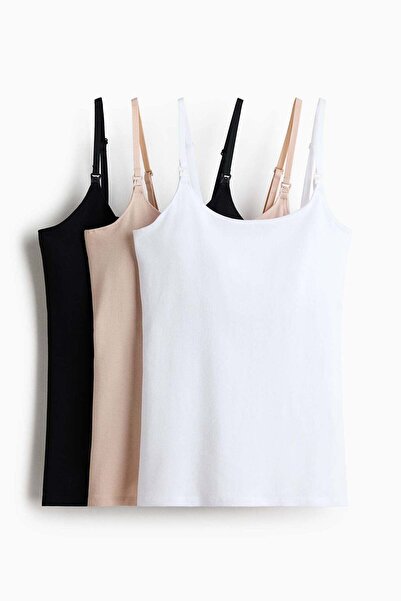 H&M MAMA 3-pack nursing vest tops