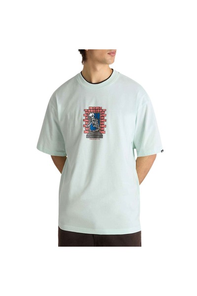 Vans Μπλουζάκι με σχέδιο κρανίου και παράθυρο, χρώμα απόχρωσης μέντας, μέγεθος L